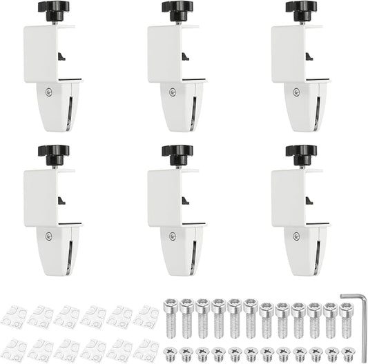 PATIKIL 6 Pcs 1/8" to 1/2" Adjustable Desk Divider Partition Clips, Aluminum by PATIKIL