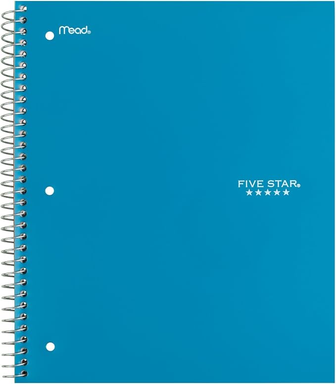 Five Star Spiral Notebook + Study App, 3 Subject, Wide Ruled Paper, 150 Sheets - Image 8
