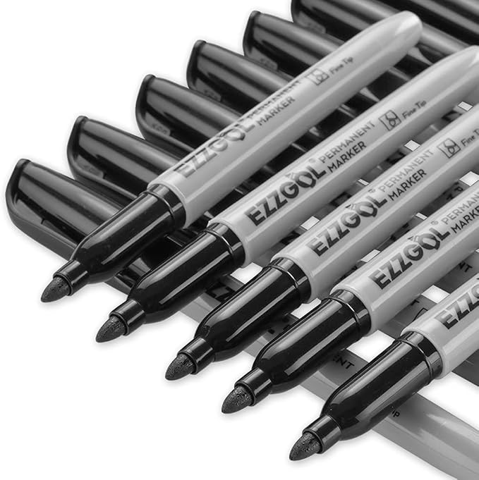 Ezzgol Permanent Markers Bulk, 72 Pack Black Permanent Marker Set, Fine Tip - Image 4