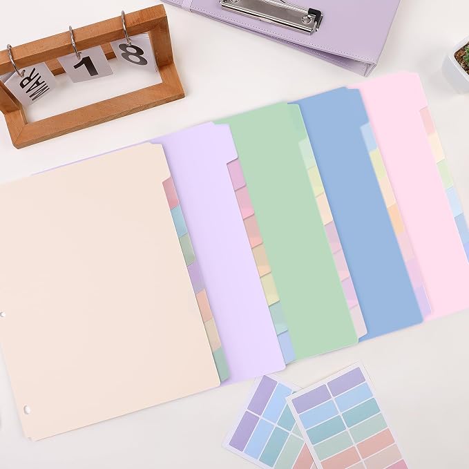 SKYDUE Durable Plastic 8-Tab Dividers, Big Tab Dividers - Image 8