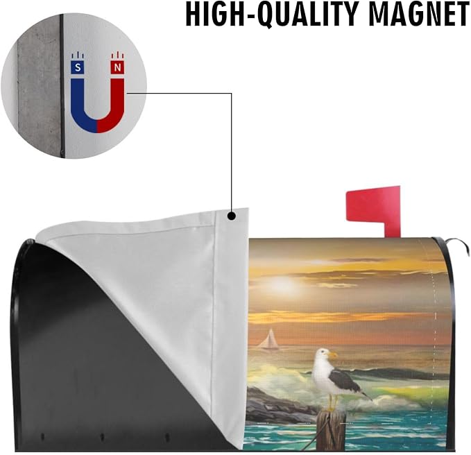 Lighthouse Mailbox Cover, Outdoor Magnetic Mail Cover Letter Post Box, 25.5x21 - Image 5