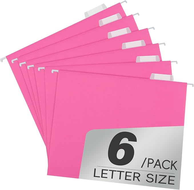 pmybupo 6 Pack Pink Hanging File Folders by pmybupo