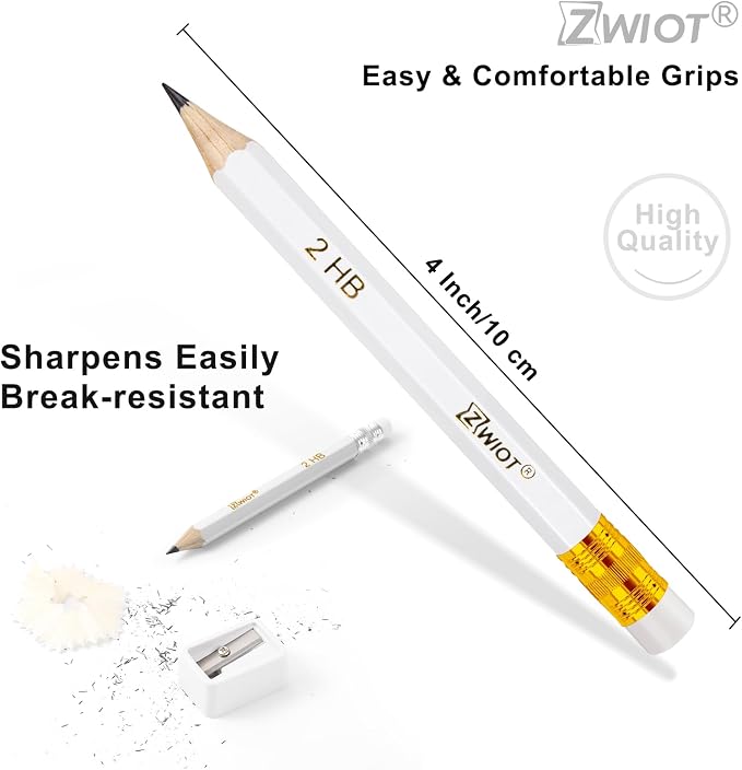 ZWlOT Golf Pencils with Eraser, #2 HB Half, Pre-Sharpened, 120/200/320 Count - Image 2