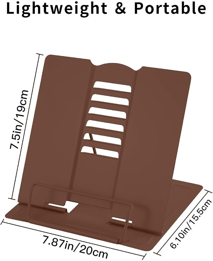 MSDADA Desk Book Stand Metal Reading Rest Book Holder Adjustable Cookbook - Image 2
