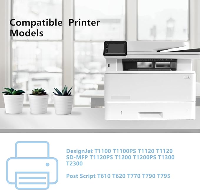 High Yield 72 Ink Cartridges C9403A C9370A C9371A C9372A C9373A C9374A Replacement for HP 72 Ink Cartridges for T770 T790 T795 T610 T620 T1100 T1120 T1200 T1300 T2300 Printers Ink(6 Pack, 130ML)-DeskLoop Office