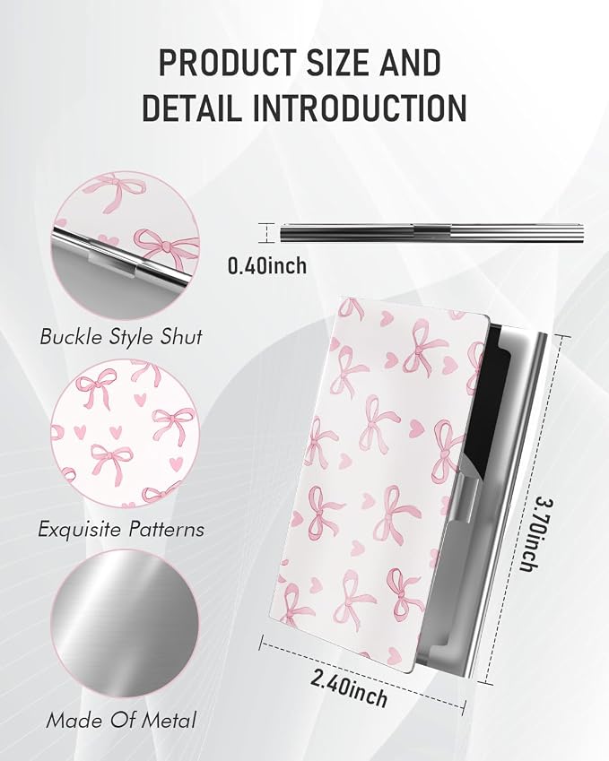 Business Card Metal Slim Organizer, Professional Stainless Steel Square Pocket - Image 3