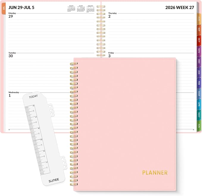 SUNEE Academic Planner 2026-2027 – Weekly & Monthly Planner, July 2026 to June by SUNEE