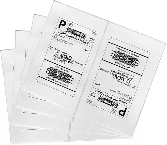 Shipping Label with Rounded Corner, 8.5 x 5.5 Inches Half Sheet Self Adhesive by Immuson