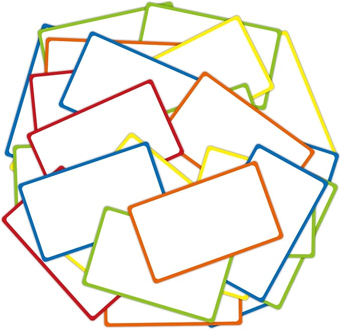 Dry Erase Magnetic Label 5x3 Inch Colored Border, 40 Pack, Reusable Magnetic by MVISUALOfficeProduct