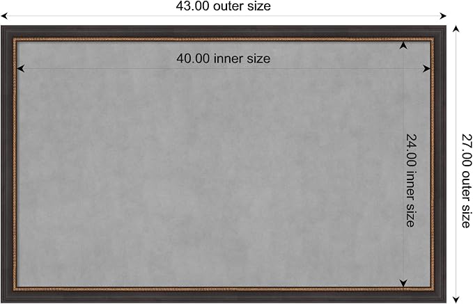 Amanti Art Black Framed Magnetic Board 27x43 Large Vision Board - Image 3