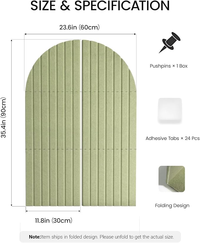 Large Arched Felt Bulletin Board 36"x24" - Image 4