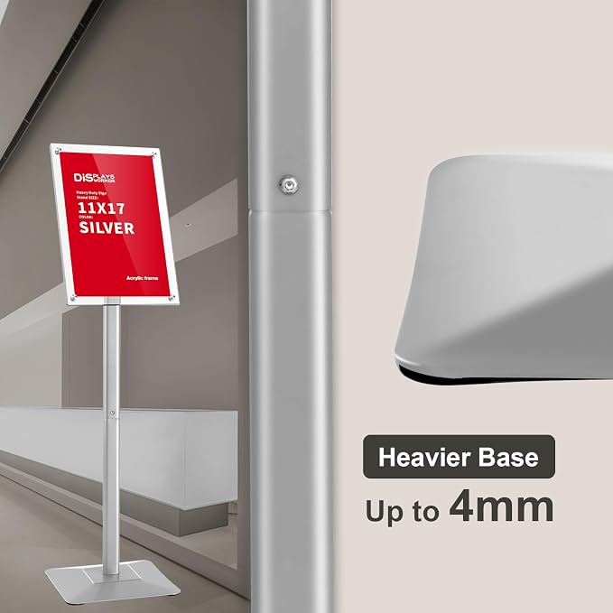 DISPLAYSWORKER Adjustable Heavy Duty Pedestal Acrylic Sign holder floor Stand - Image 6