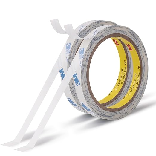 Double Sided Tape 9448A 1/2" x 33Ft Pack of 2 Made of 3M Super Sticky Adhesive by AdhesiveTapeAppliedtoLife