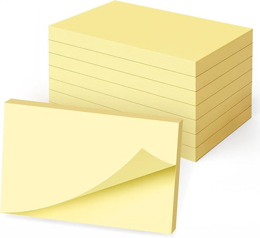 (16 Pack) Large Sticky Notes 3x5 in Yellow, 1600 Pcs Self-Stick Pads, Clean Removal, 100 Sheets/Pad Super Adhesive Sticky Pads Recyclable for Notebook, Meeting, Office, Shool, Home-DeskLoop Office