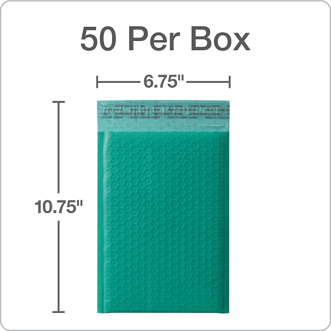 Quality Park Bubble Mailers, 6 x 9, Turquoise Poly Mailers, Padded Envelopes - Image 7