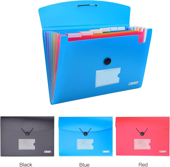 7-Pocket Expanding File 3pcs, Plastic Expandable File Folder - Image 3