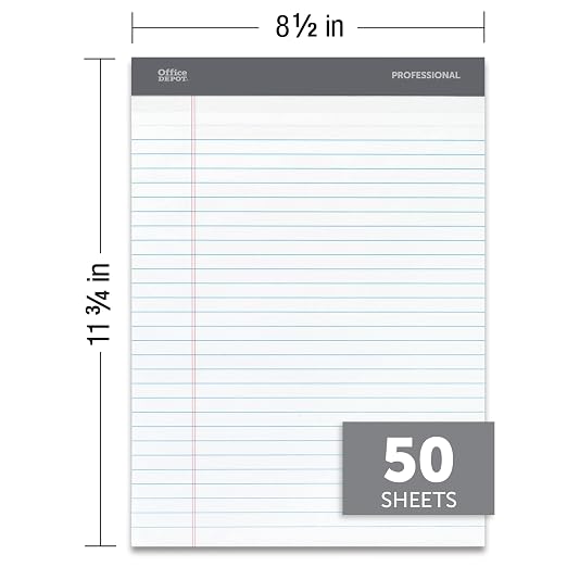 Office Depot Professional Legal Pad, 8 1/2in. x 11 3/4in., Legal Ruled - Image 6