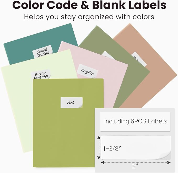 Sooez 6Pack Folders with Pockets, Pocket Folders with Extra Labels, Plastic - Image 2