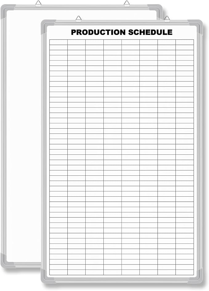 Lined Whiteboard Blank Grid Aluminum Frame Dry Erase Board Reusable Wall by Unknown