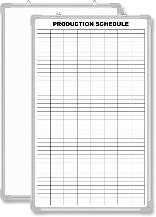 Lined Whiteboard Blank Grid Aluminum Frame Dry Erase Board Reusable Wall by Unknown