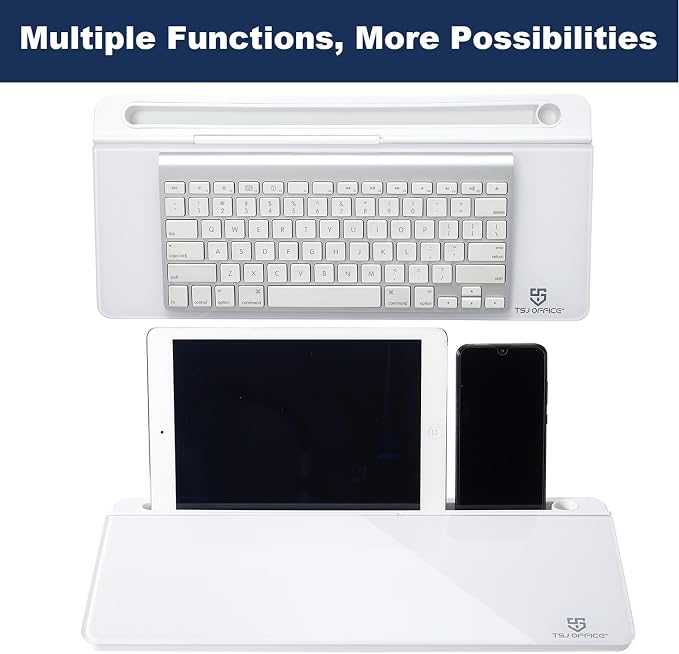 TSJ OFFICE Small Desktop Whiteboard -Glass Dry Erase Board Computer Keyboard - Image 5
