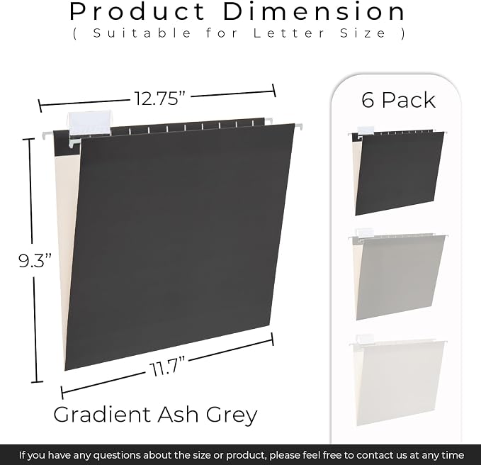 Y YOMA 6 Pack Gradient Hanging File Folders Letter Size Decorative Hanging - Image 5