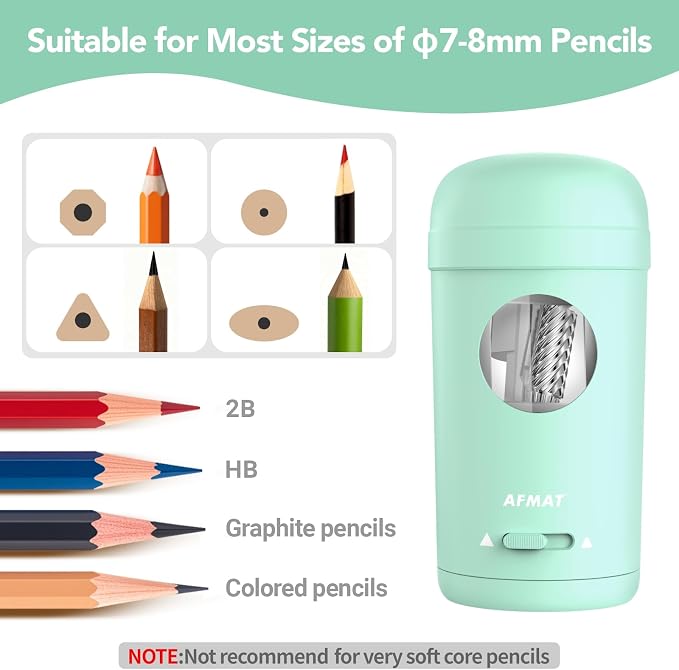 AFMAT Electric Pencil Sharpener, Fully Automatic Pencil Sharpener - Image 3
