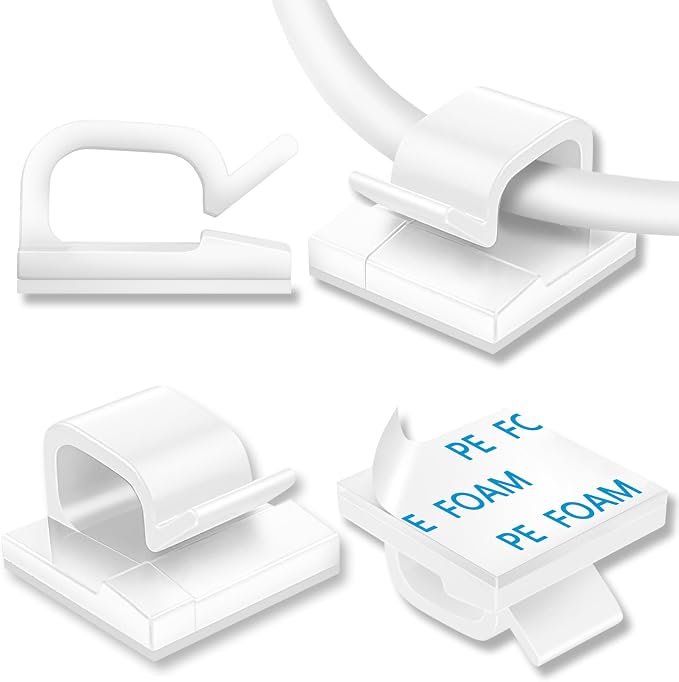 65 Pcs Cable Clips, Adhesive Cable Organizer Cord Holder Wire Clip Wire by suoundey
