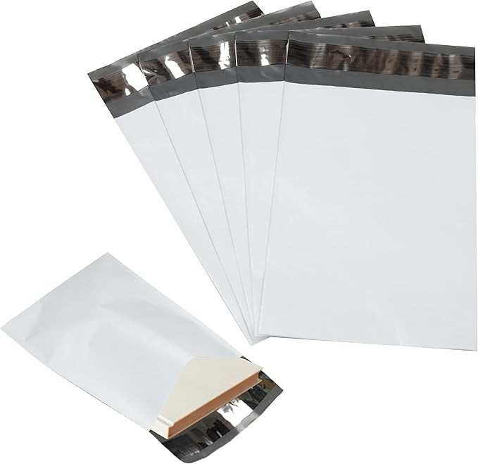 100 Pack Secure Seal White Poly Mailers Shipping Bags by Secure+Seal