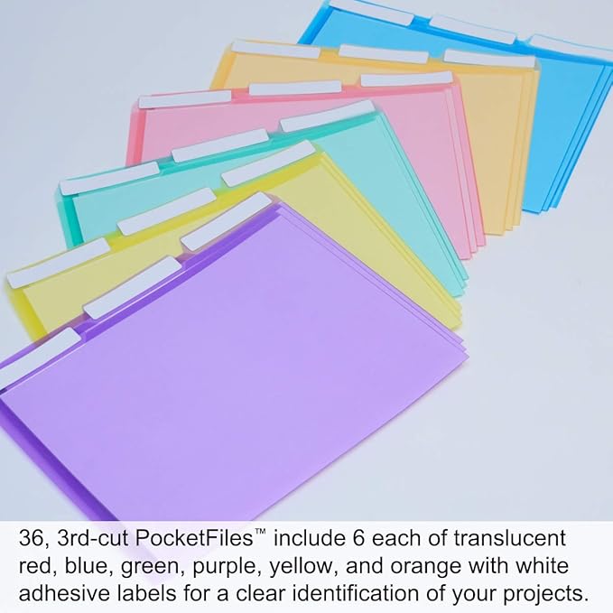Ultimate Office PocketFile Clear Poly Document Folder Project Pockets, Letter - Image 4