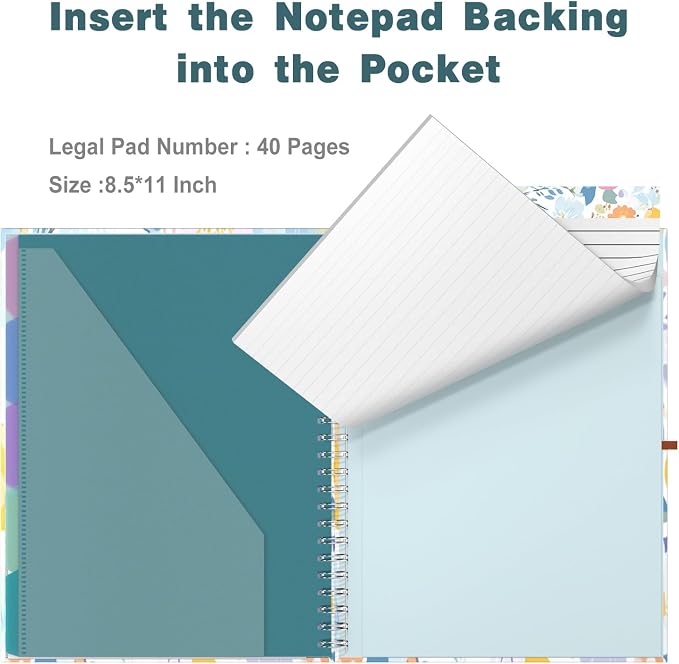 Hongri Clipboard Folio with Refillable Lined Notepad, 8.5 x 11 Folders with - Image 5