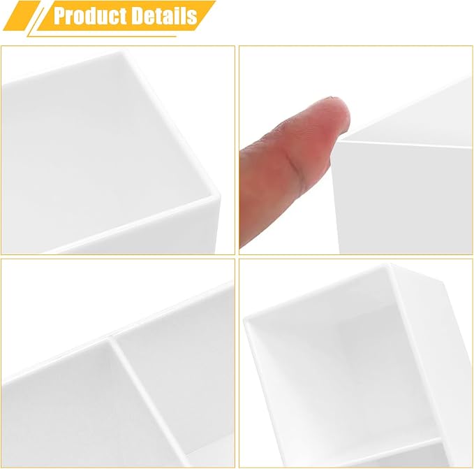 Cerpourt White Makeup Brush Organizer, Acrylic Cosmetic Brushes Storage Holder - Image 6