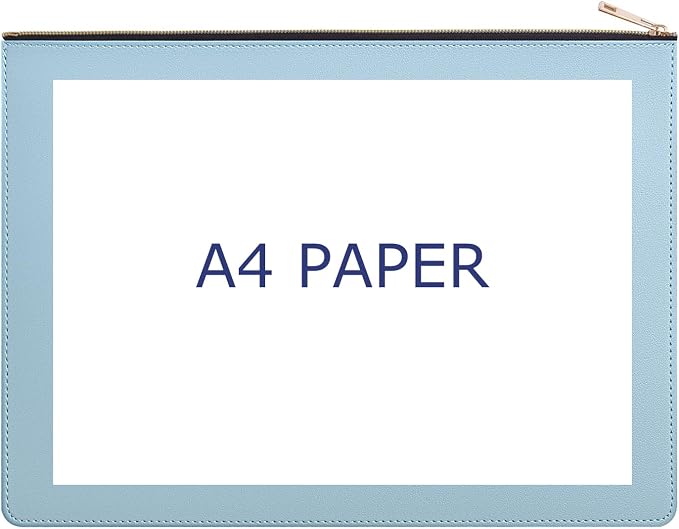 PU Leather A4 File Folder Zipper Document Holder Envelope Folder Case - Image 6