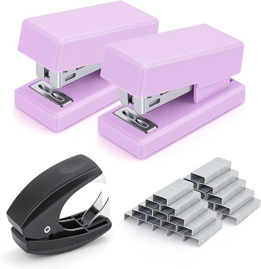 Mini Stapler with 2000 Staples, 30 Sheet Capacity, Jam-Free Small Desktop by JEFURE