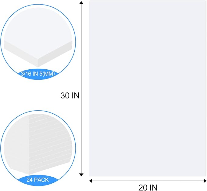 ToLanbbt 24 Pack White Foam Board, Displaying - Image 2