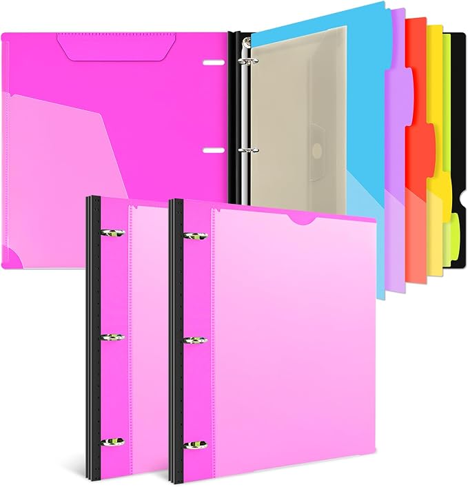 INFUN 1 Inch Telescoping Project Organizer Binder-2PCS, 13 Pocket, Customizable by INFUN