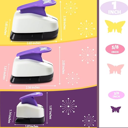Butterfly Punch Set, 3/8 Inch, 5/8 Inch, 1 Inch Butterfly Hole Puncher Set - Image 5