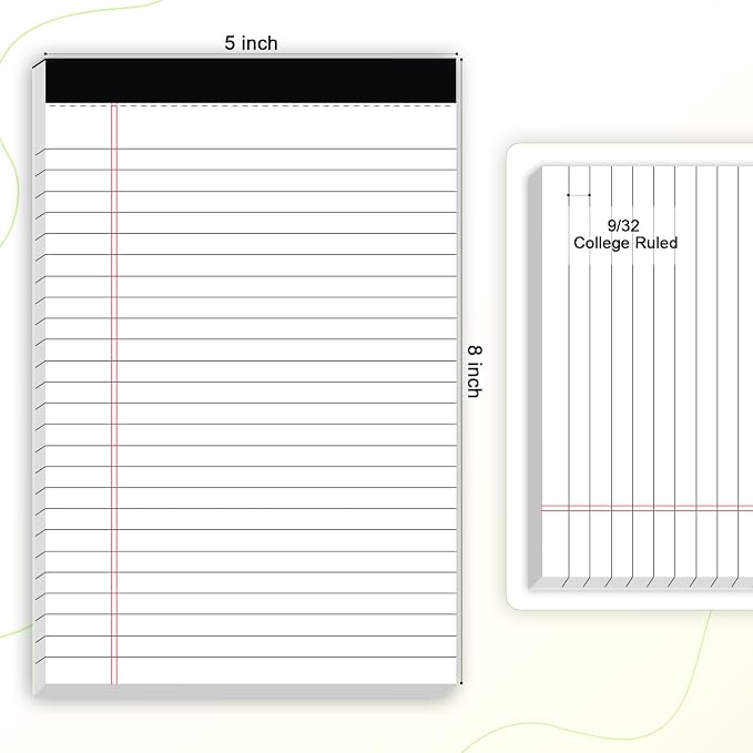 AILZFEI 12pcs Small Note Pad 5x8 College Ruled White Legal Pads Paper Notepads - Image 2