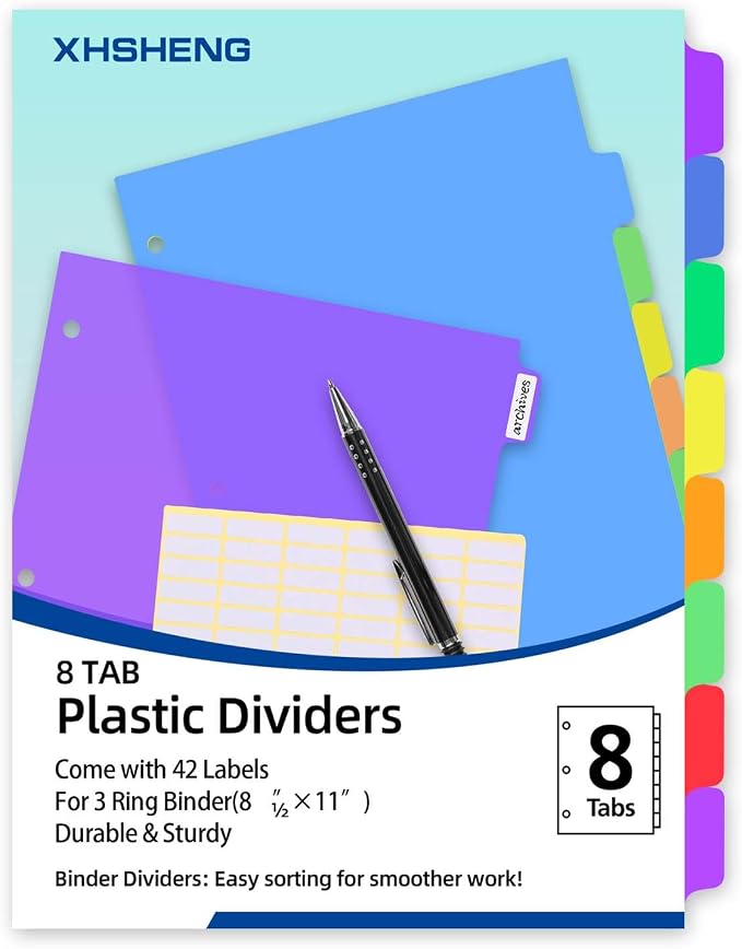24PCS/3 Set 3-Ring Binder Dividers - Image 6