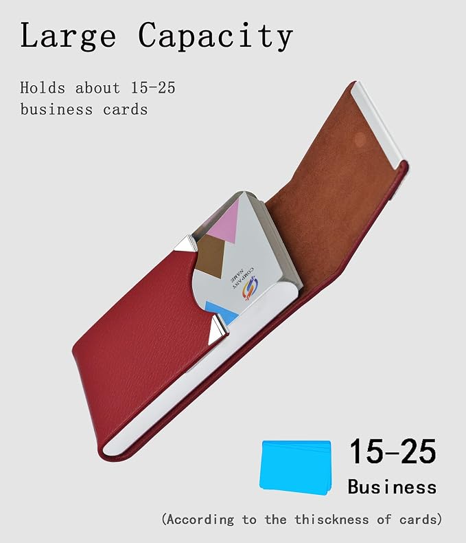 Business Card Holder with Ultra Slim Design, Business Card Case with Premium PU - Image 4