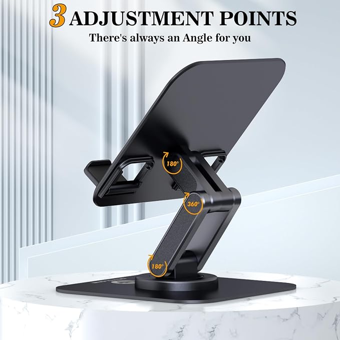 OCYCLONE iPad Stand, 360° Rotating Adjustable Foldable iPad Tablet Stand Holder - Image 5