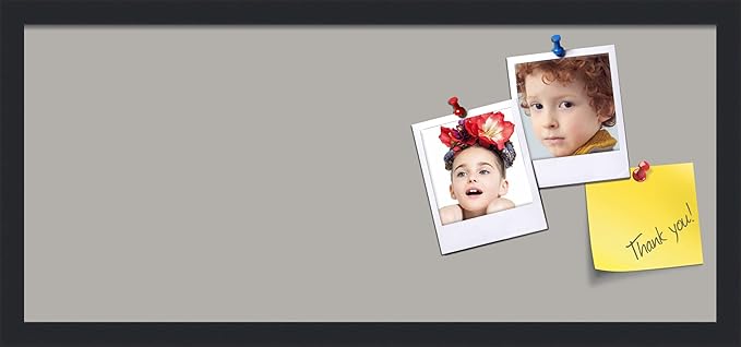 PinPix 28x12 Inch Cork Bulletin Board. This Decorative Framed Pin Board Comes with Dark Stone Design and a Satin Black Frame. Ideal for Home Office Decor or Message Board (PinPix-1808)-DeskLoop Office