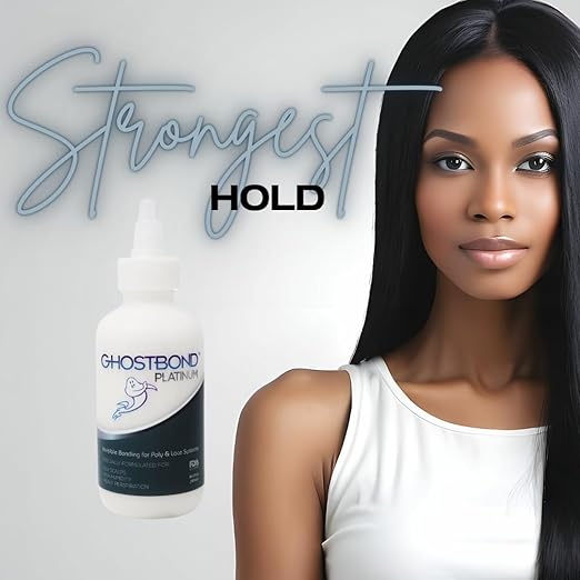 GHOSTBOND Platinum Water Resistant Wig Glue for Extreme Heat - 5oz - Hair Replacement Adhesive for Poly and Lace Wigs. Invisible Bonding Hair Glue - Strong Hold Lace Front Glue-DeskLoop Office
