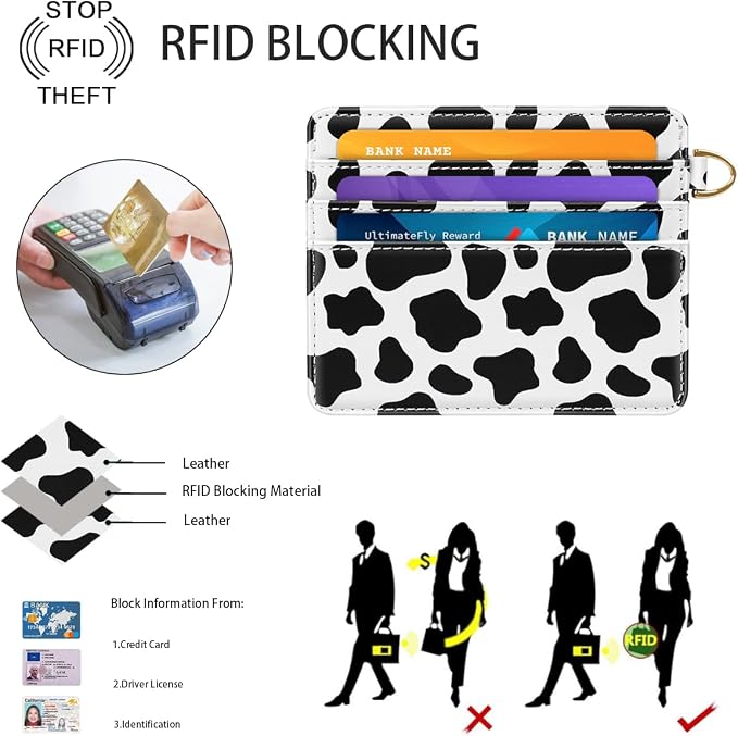Slim Minimalist Front Pocket RFID Blocking Credit Card Holder Small Wallet Cute - Image 4