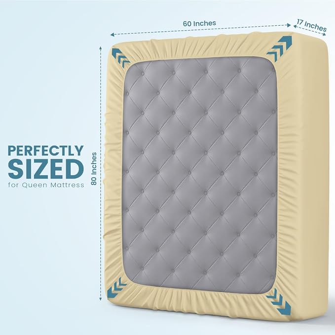 Queen Size Mattress Protector Waterproof, Premium 200 GSM Terry Mattress Cover - Image 4