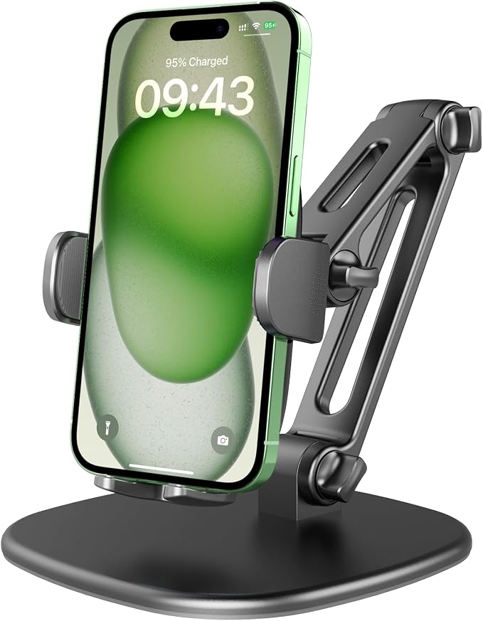 APPS2Car Phone Stand for Desk Adjustable Height 360 Degree Rotation Heavy Base by APPS2Car