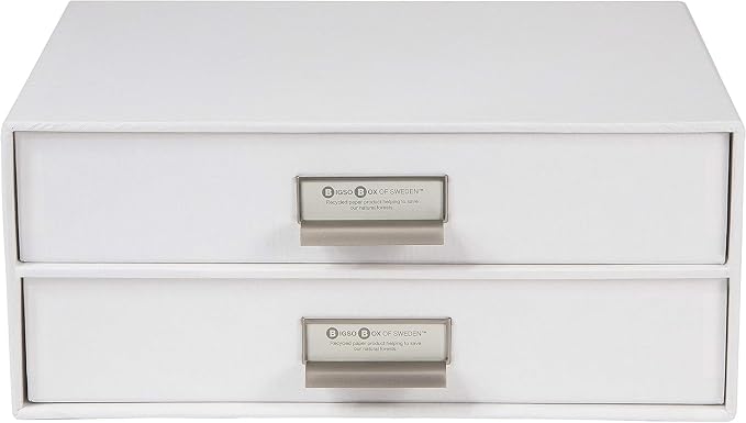 Bigso Box of Sweden Birger 2-Drawer Fiberboard Label Frame Document Letter Box - Image 7