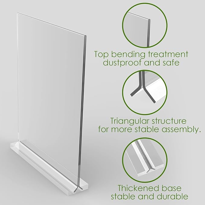 newnewshow 8.5x11 Clear Acrylic Sign Holder, Display Stand, Plastic Card Holder - Image 5