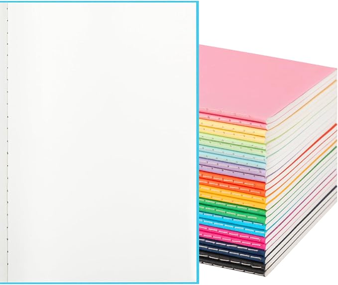 24 Pack Colorful Blank Notebooks by ALKALO