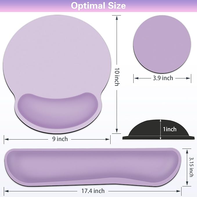 Mouse Pad with Wrist Rest Set, 3-in-1 Wrist Support Mousepad Set, Gaming Mat - Image 6